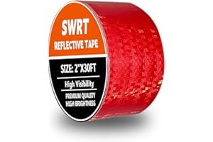 SWRT Reflective Tape 2 Inch x 30 Feet DOT-C2 Shining Star Fade Resistant Red Reflective Tape Outdoor Waterproof Strong Adhesive Safety Warning Tape Reflector Conspicuity Tape for Trailer Trucks Bike