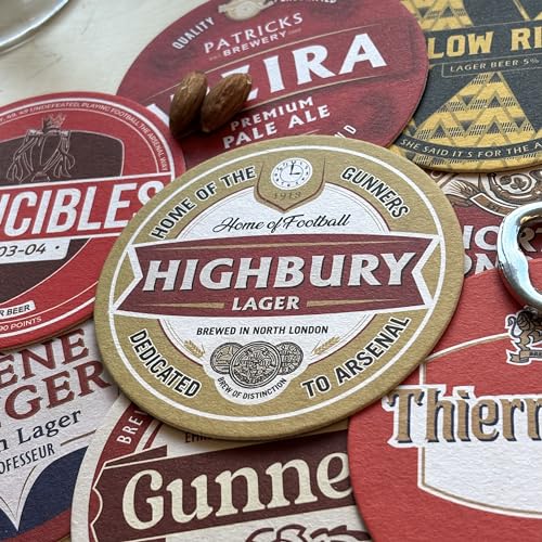 Arsenal Football Beer Mat Coasters - Perfect for a Gift or Present for Any Arsenal Fan (8-Pack)