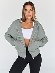 Trendy Queen Hoodies for Women Full Zip Up Cropped