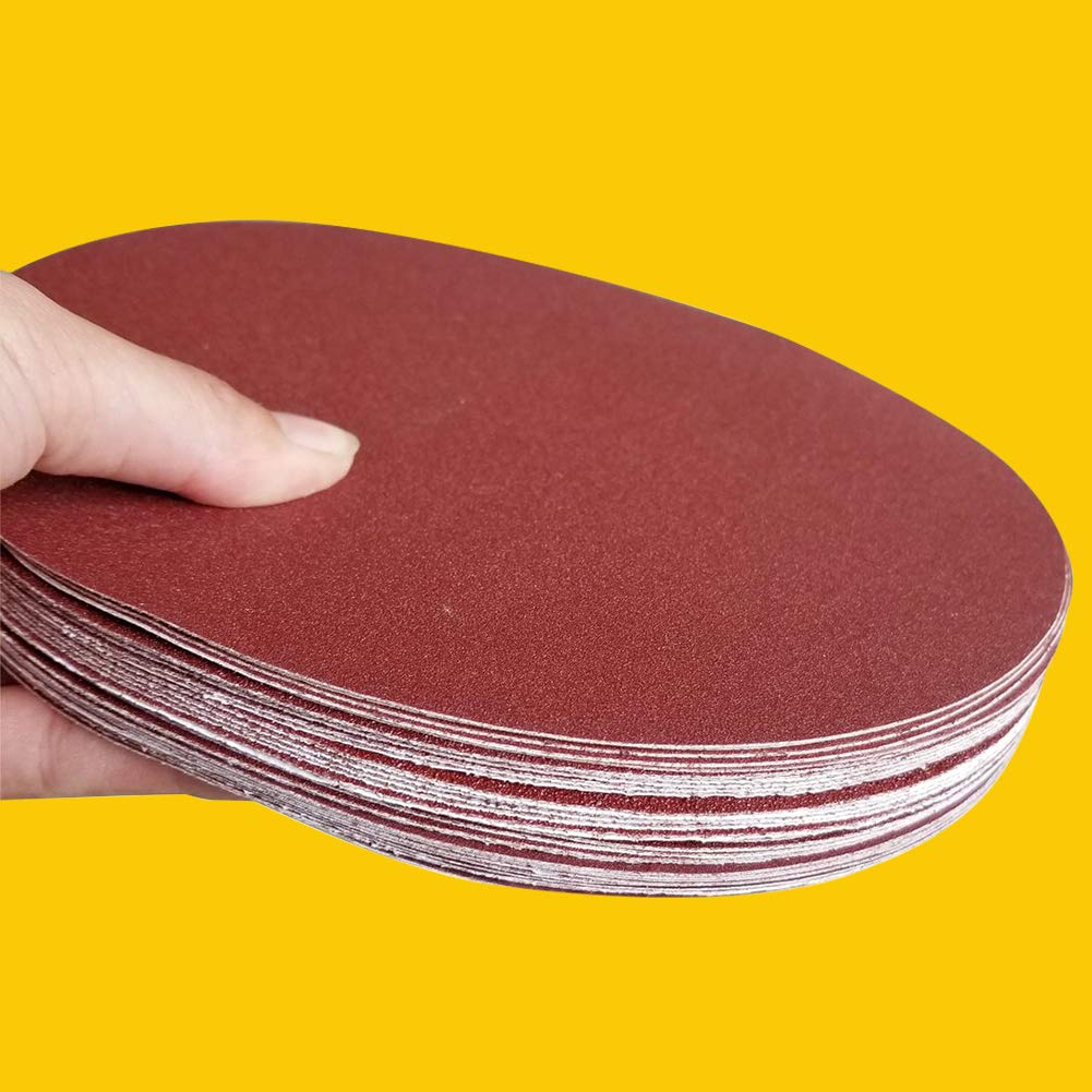 30 PCS 8-Inch NO-Hole PSA Aluminum Oxide Sanding Disc, Self Stick(5 Each of 60 100 150 180 240 400) (8 inch): Industrial & Scientific