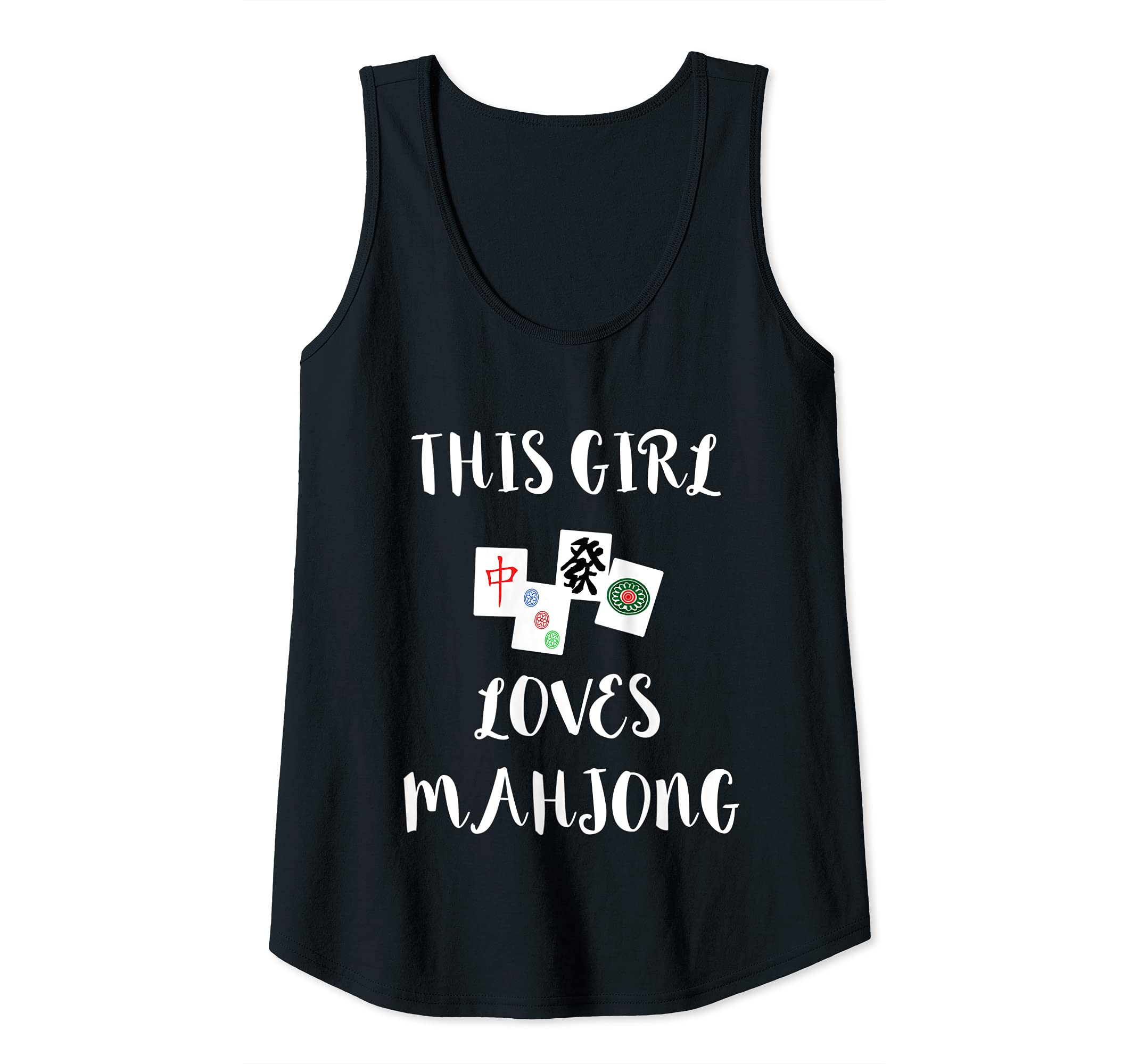 Womens This Girl Loves Mahjong Player Playing Chinese Game Tank Top