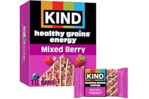 KIND Healthy Grains Energy Bars, Mixed Berry, 19g Whole Grains, Made with Super Grains, Gluten Free Snacks, 10 Ct Value Pack, 14.1oz