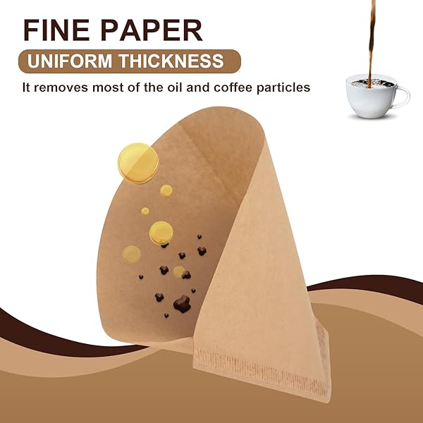 BRIKINTE DISPOSABLE COFFEE PAPER FILTERS, 100 PCS #4 CONE REPLACEMENT FILTER FOR NINJA COFFEE MAKER