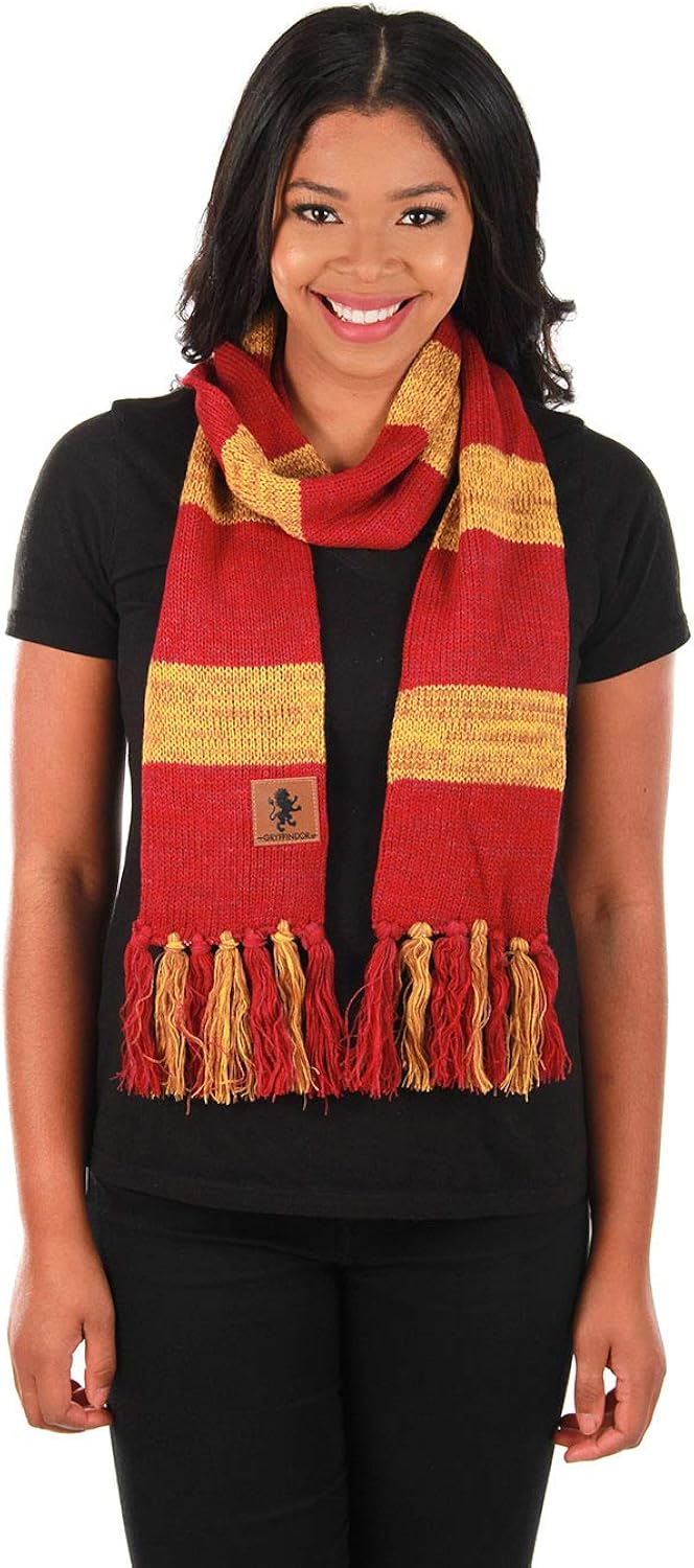 Harry Potter Gryffindor Heathered Knit Scarf for Cosplay, Winter Wear or Costume adults kids: Clothing