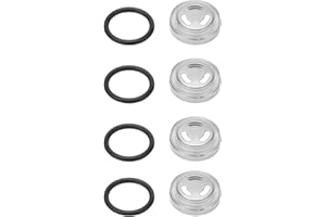 HEADERBS Brake Clutch Master Cylinder Sight Glass Set, Set of 4 Front Rear Brake Master Cylinder Reservoir Sight Glass Lens with O Ring for Motorcycle Scooter ATV Dirt Bike, 18mm