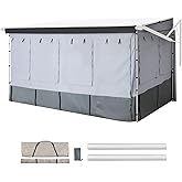 VEVOR RV Awning Sun Shade Room - Compatible with 16-17 ft Awnings, RV Awning Sun Shading Room with Door &amp; Ventilated Mesh Windows, Sunproof &amp; Windproof Three-Sided Enclosure Tent for RV Camping