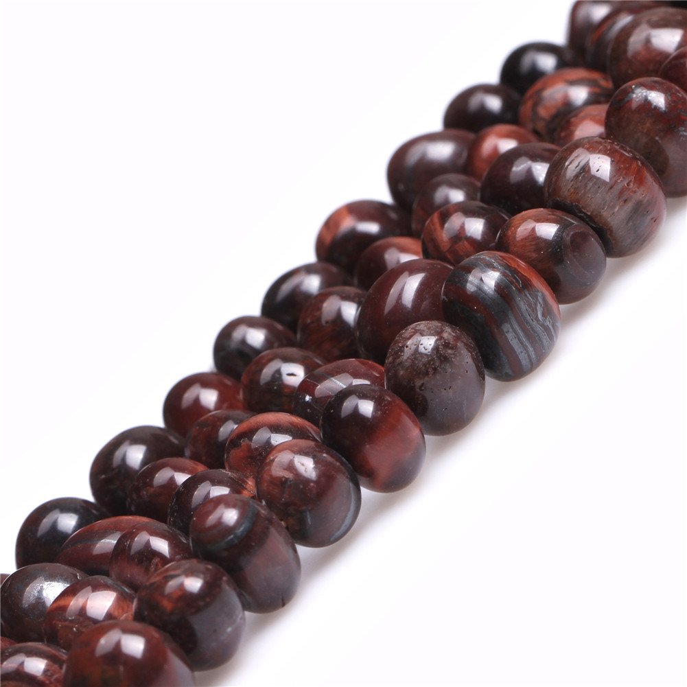 Sweet & Happy Girl's Store 8X12mm Freeform Potato Gemstone Red Tiger Eye Beads Strand 15 Inch Jewellery Making Beads — image 1