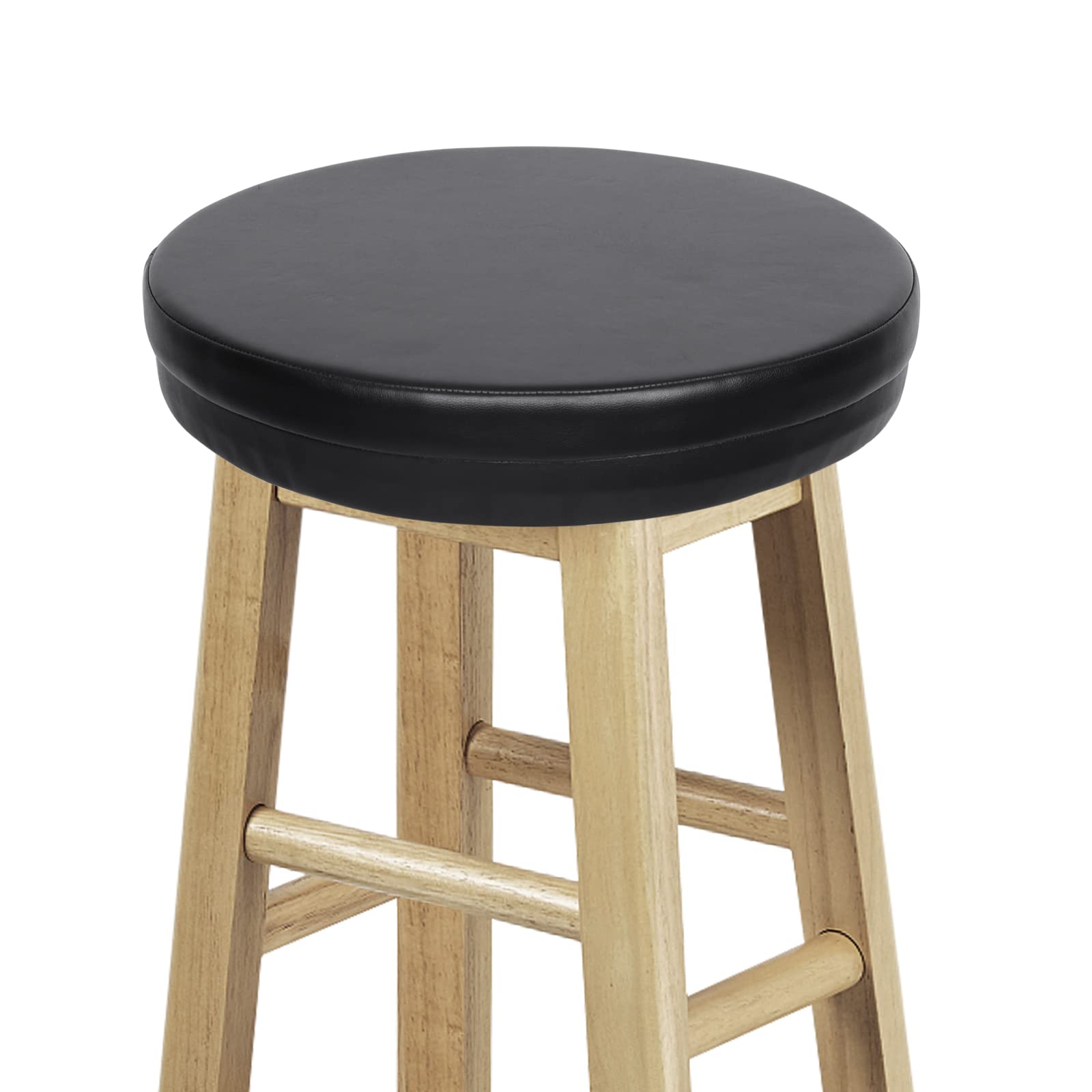 Photo 1 of Shinnwa Bar Stool Cushion Round Foam Padded Seat Cushions Waterproof Leather Bar Stool Covers with Elastic and Non Slip Bottom 14 Inch Black