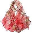 Acotavie Scarfs for Women Lightweight Fashion Scarves Print Floral Pattern Scarf Shawl Wraps