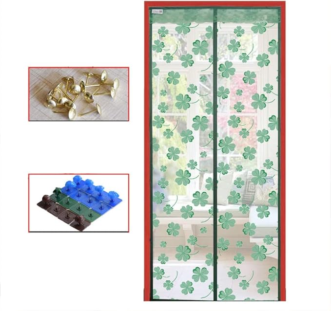 Screen Door,mesh Curtain with Full Magic Tape and Push Pins,Durable Multi