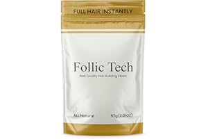 Follic Tech Hair Fibers for Thinning Hair for Women and Men - 57g Refill Pack of Hair Root Touch Up Powder - All-Natural Cotton-Based Instant Scalp Concealer Hair Building Fibers - Dark Brown