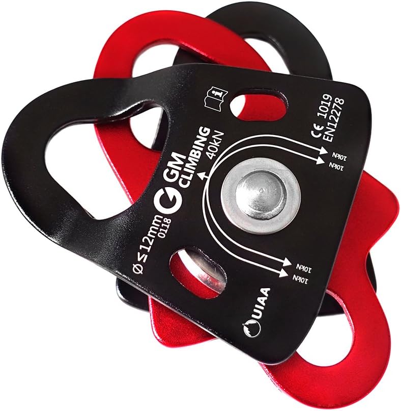 GM CLIMBING 40kN Micro Double Pulley Prusik Minding Ball Bearing UIAA CE for Progress Capture System Rigging Hauling Rescue Arborist Tree Climbing (Pack of 2) : Sports & Outdoors
