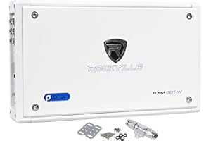 Rockville RXM8BTW 8-Channel 1500W Marine Amplifier, Bluetooth, Dyno-Certified 750W RMS, Marine-Grade Build, Compact 6.7"x2"x11.5", for Boat and Marine Audio