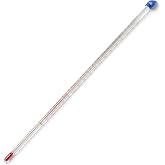 United Scientific Red Spirit-Filled Thermometer, Analog Display, 12" Length, Partial Immersion, Dual Scale, -20 to 150&deg;C / 0 to 300&deg;F Temperature Range