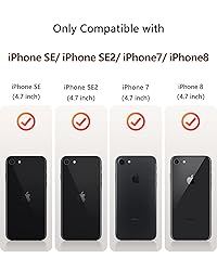JTWIE [3 in 1 for iPhone SE Case 2022/2020,iPhone 7