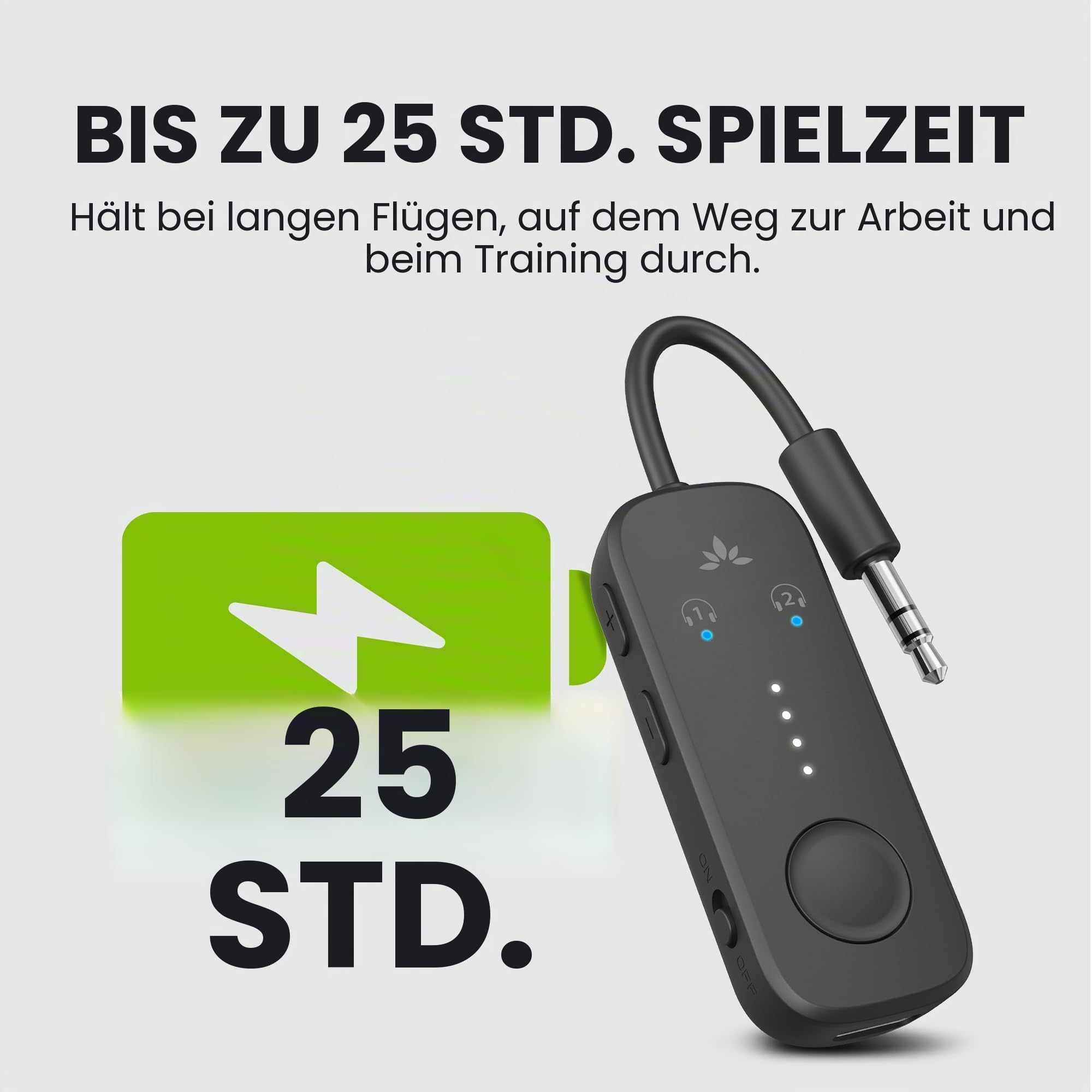 Avantree Relay - Flugzeug Bluetooth Adapter für 2 AirPods oder Kopfhörer 5