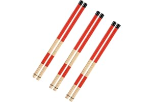 YOUEON 3 Pair 16 Inch Bamboo Bundle Drumsticks, 5A Jazz Drum Sticks Constructed of 19 Bamboo Dowels, Rods Drum Brushes for Ja