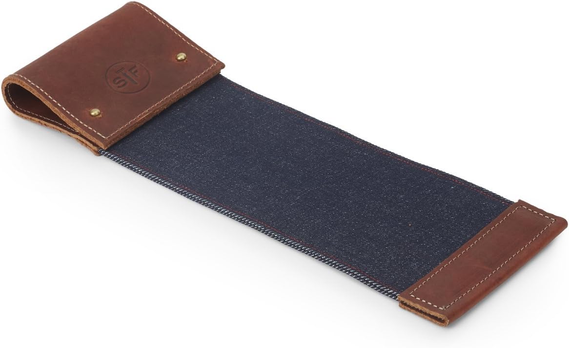 ShaveFace Genuine Leather Strop For Disposable & Safety Razors - Double Sided for Honing and Cleaning Blades