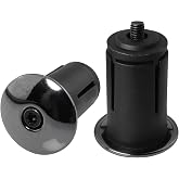 LUORNG 1Pairs Aluminum Alloy Bike Handlebar Bar End Plugs, Road Bicycle Grip, Expanding Adjustable Locking Caps for Mountain Bikes, Handlebars, Electroplating Black