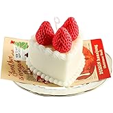 Strawberry Cake Candle, Handmade, Scented Birthday Cake Candle, Decorative Fake Food for Home Décor, Gift for Women & Girls, 3.15"x3.15"