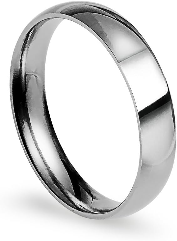 SILVERLINE JEWELRY 4mm Stainless Steel Comfort Fit Classic Wedding Band Ring Available in Sizes 5-14