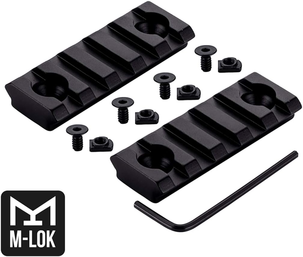 LIRISY 5 Slot M-Lok Picatinny Rail, 2PCS Picatinny Weaver Rail Sections for M-Lok System : Sports & Outdoors