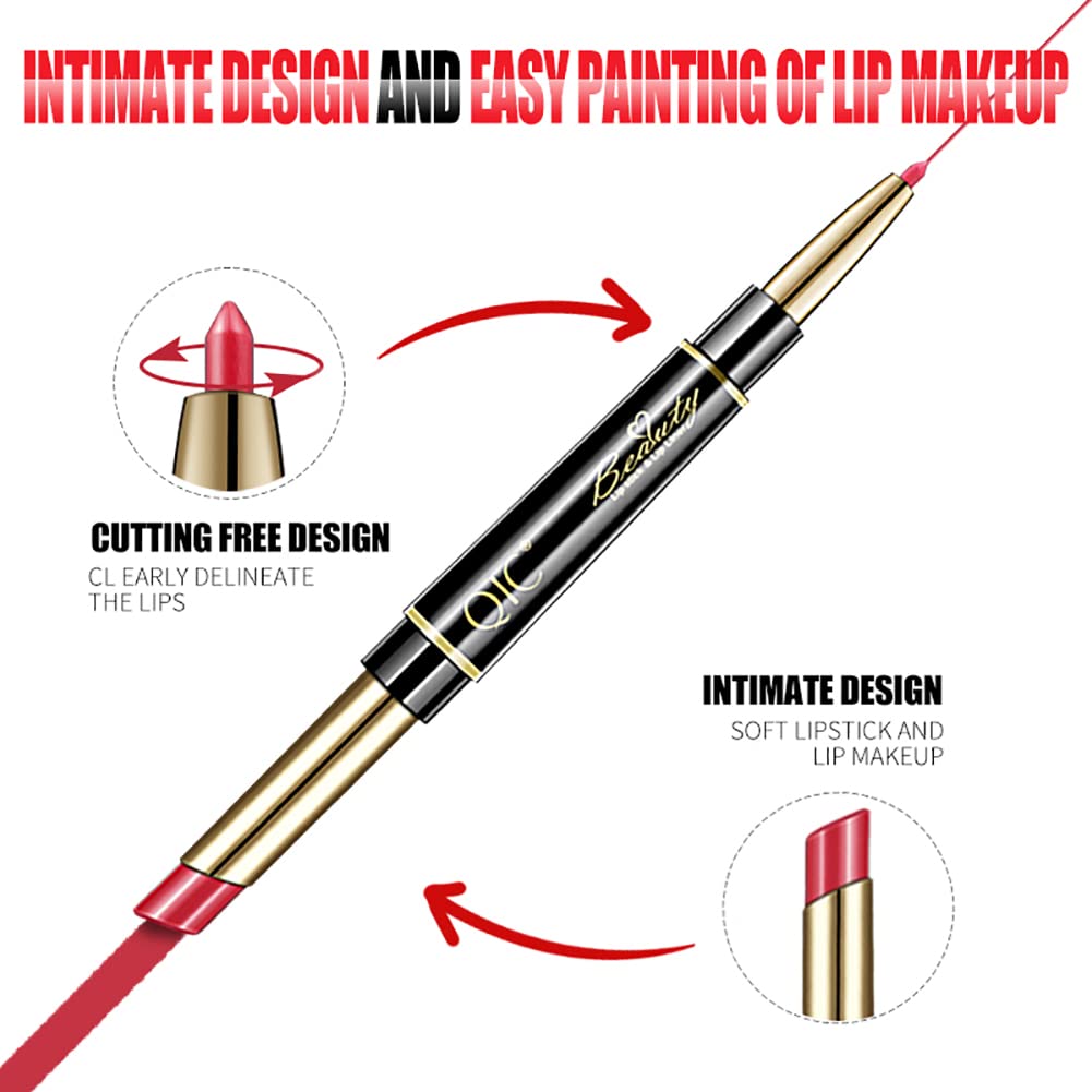 Petansy 5pc Double Head Matte Lipstick Set - Long Lasting, Waterproof, Moisturizing Lip Liner & Lipstick