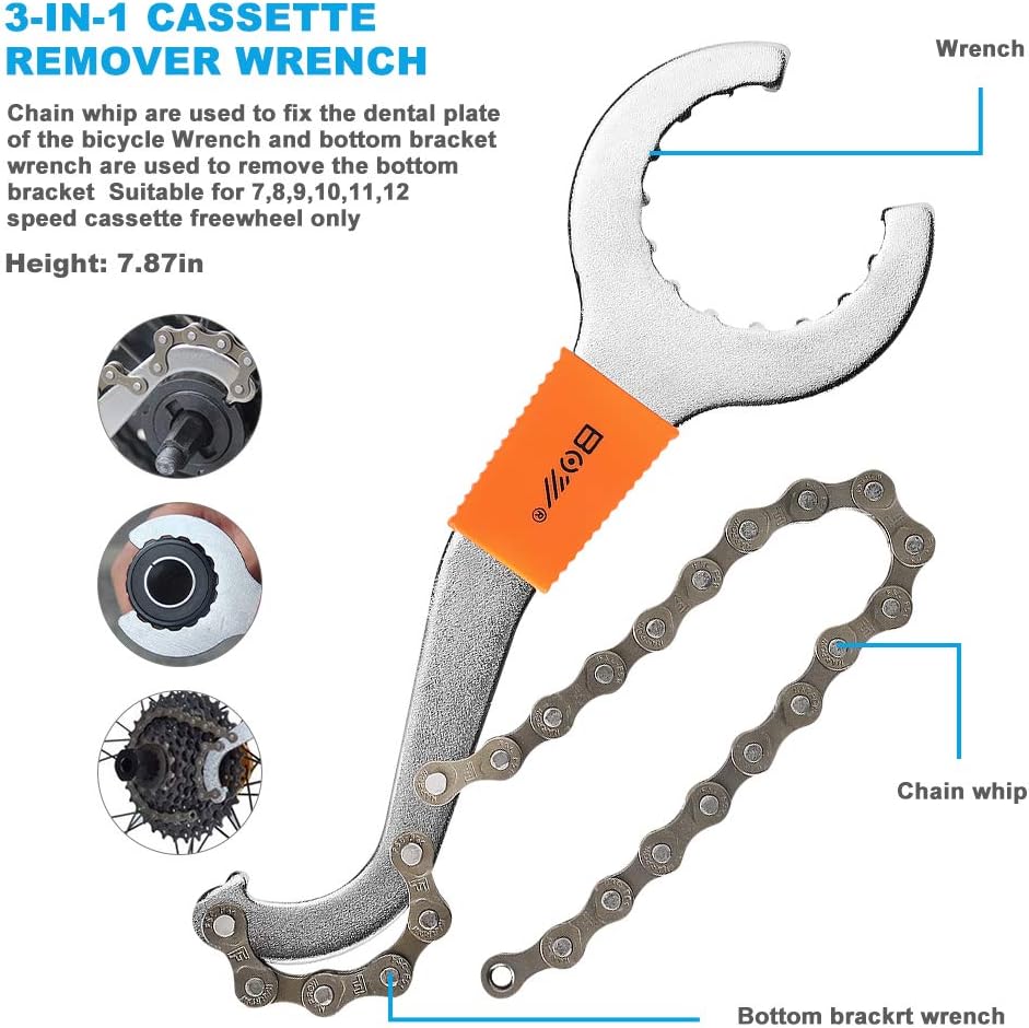 ACETOP Bike Tool kit, Including Bicycle Crank Removal Tool + 3 in 1 Bike Cassette Removal Tool + Bottom Bracket Remover + Rotor Lockring Removal Tool + Bike Pedal Wrench, Practical Repair Tool : Sports & Outdoors