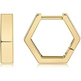 Gacimy Gold Huggie Hoop Earrings for Women 14k Gold Plated, Small Hoop Earrings for Women, 1/2 Inch Yellow Color Earrings for Women