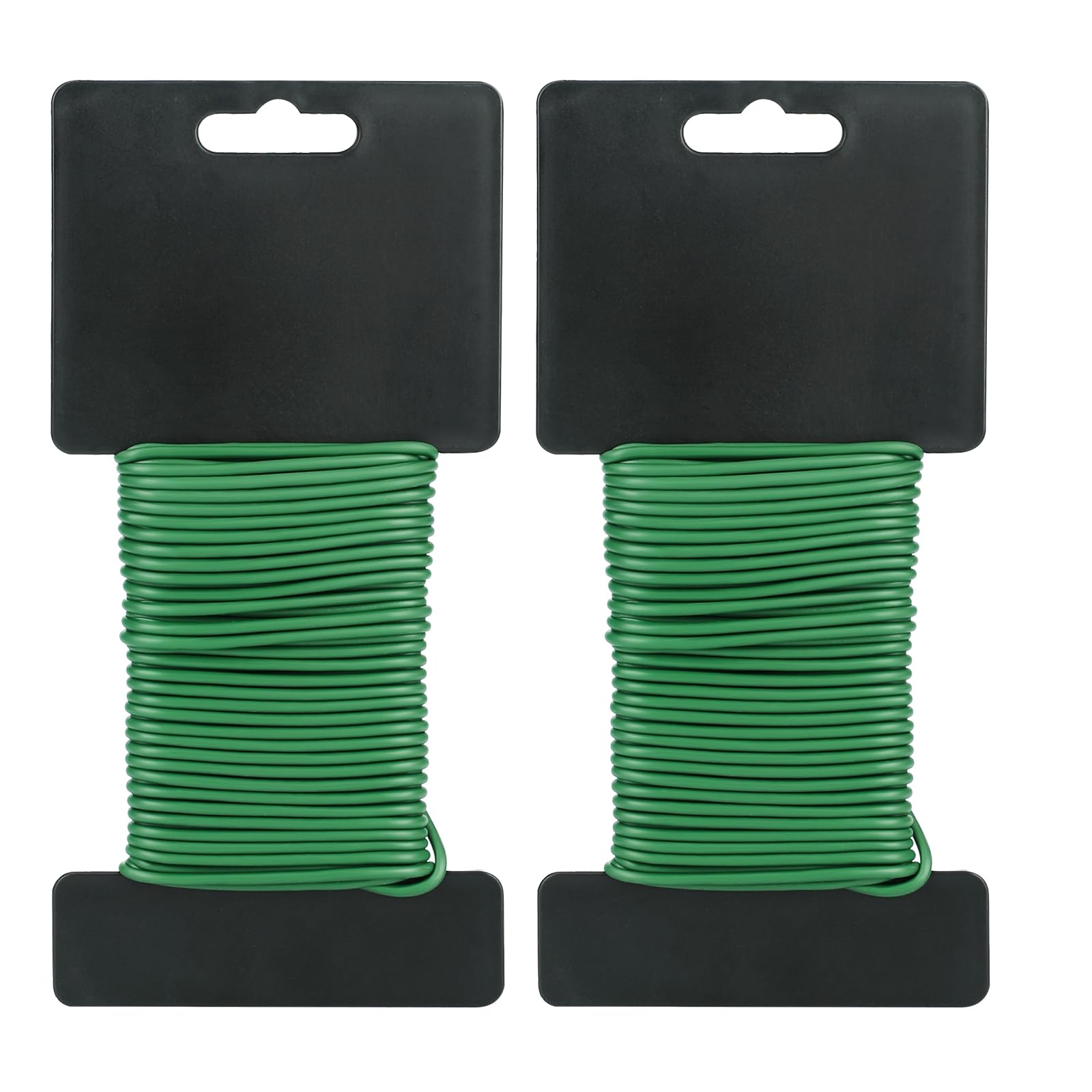 KINGLAKE 2Pcs x10M 2mm Green Garden Soft Tie, Garden Flexible Wire Tie Plant Twist Wire Plastic Coated