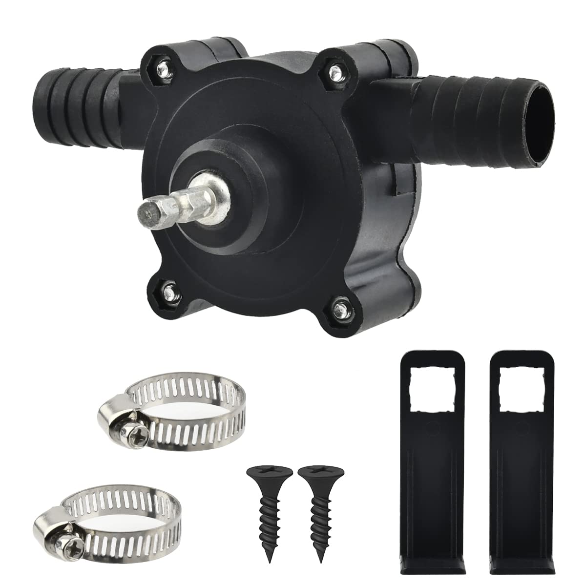 FOCCTS Hand Electric Drill Drive Self Priming Water Transfer Pump, Mini Hand Electric Drill Pump, Household Small Water Pump for Drill for Home Garden & Transferring Water Oil