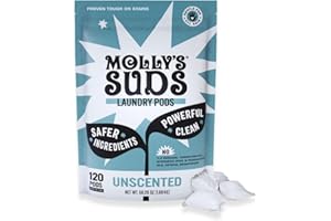 Molly's Suds Laundry Detergent Pods | Clean Detergent for Sensitive Skin | Ultra Concentrated and Stain Fighting | Unscented - 120 Count (Value Pack)