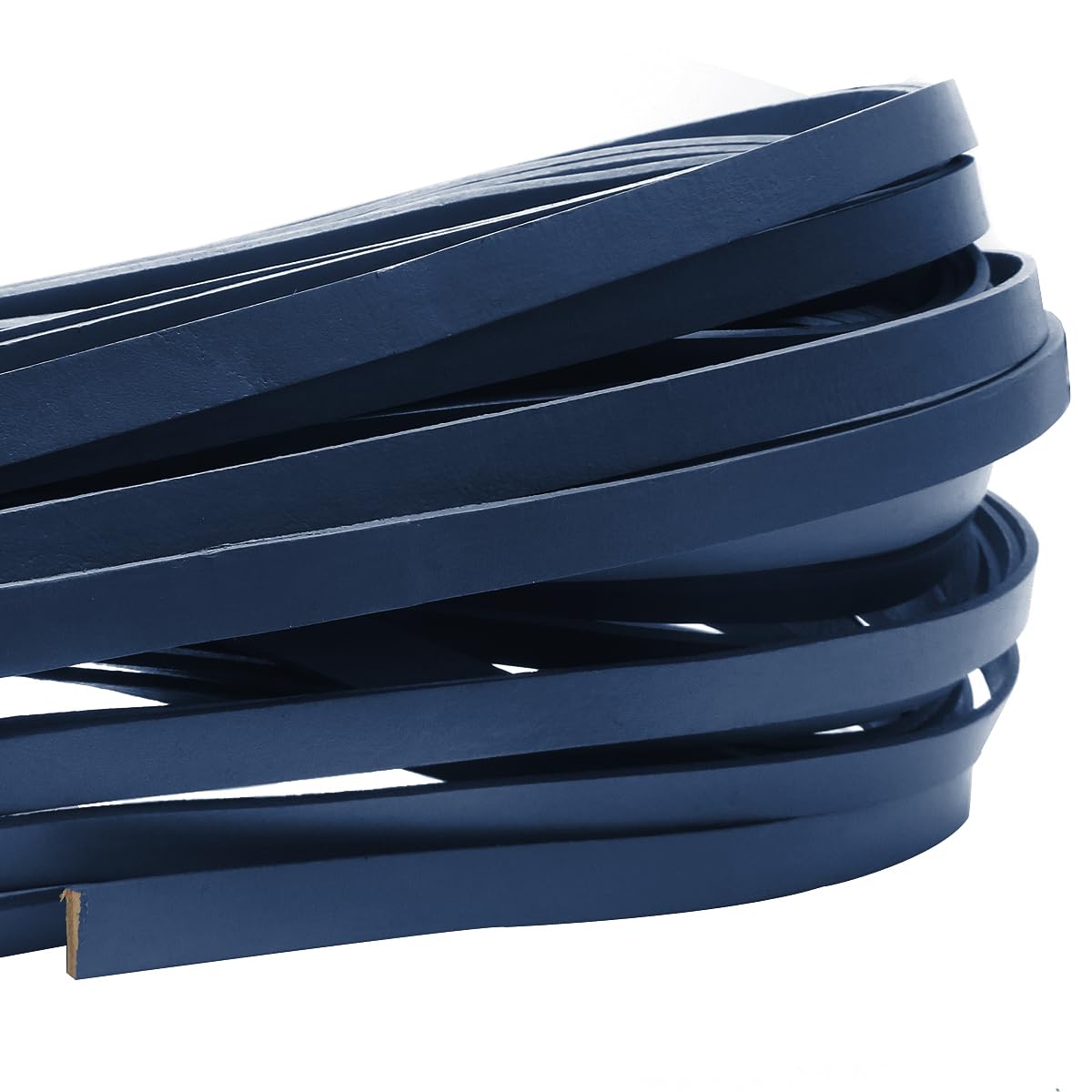 esnado Flat Leather Cord 10mm x 2mm Blue - 5 Metres