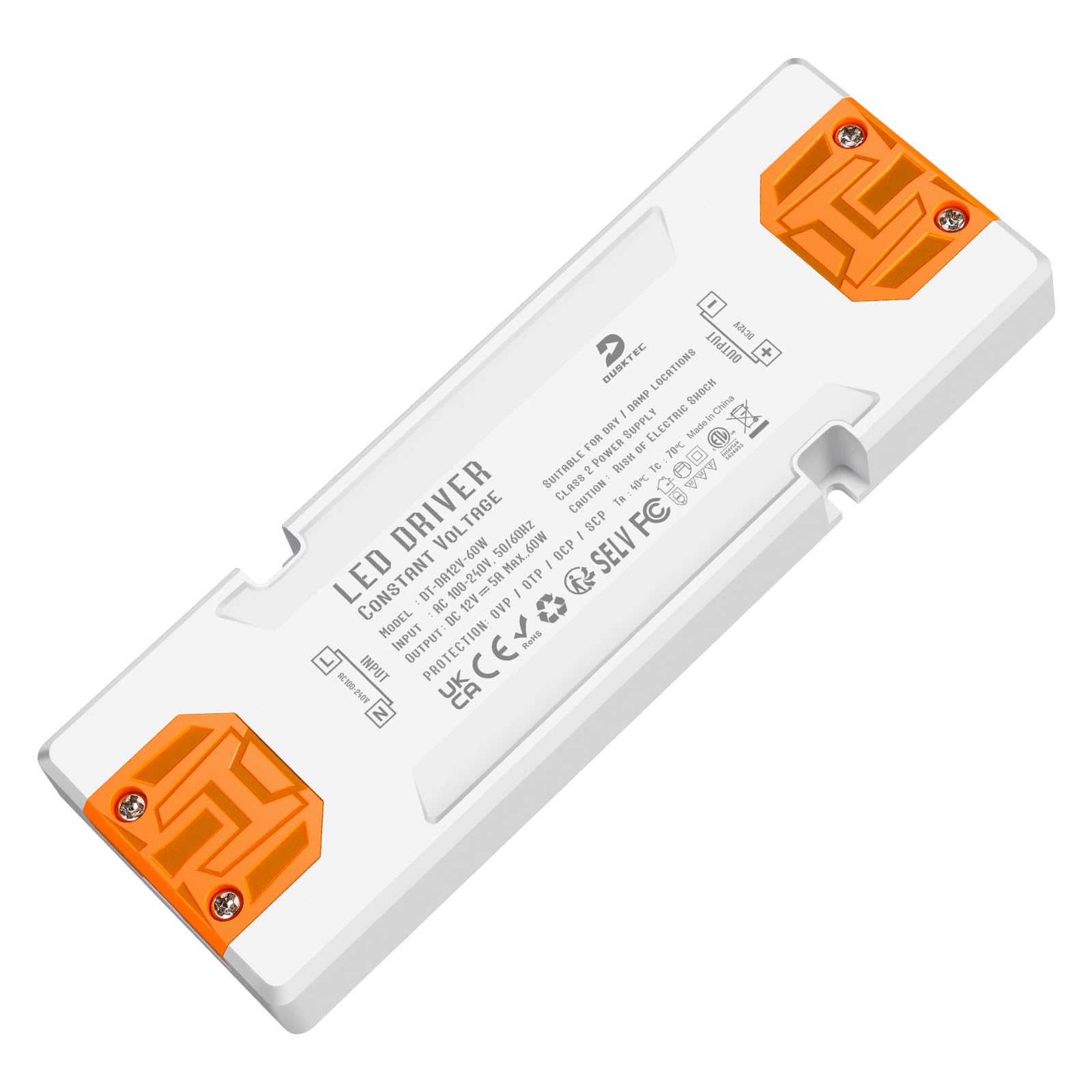 Photo 1 of DUSKTEC LED Transformer 12V 60W, LED Driver AC 120V to DC 12V 5A, Ultra Slim Power Supply 12 Volt, Constant Voltage Power AdapterQuiet for Strip Lights, Sign, Light Bulb and CCTV Camera