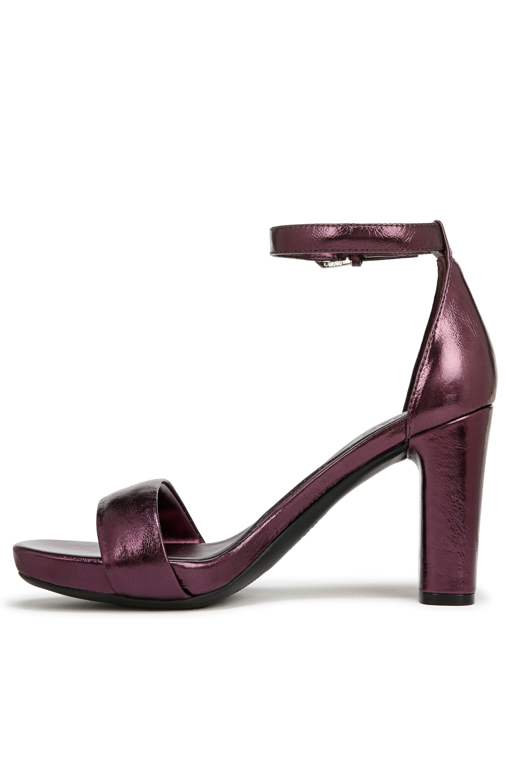 Naturalizer Womens Joy Heeled Sandal Deep Plum Purple Leather 10 M