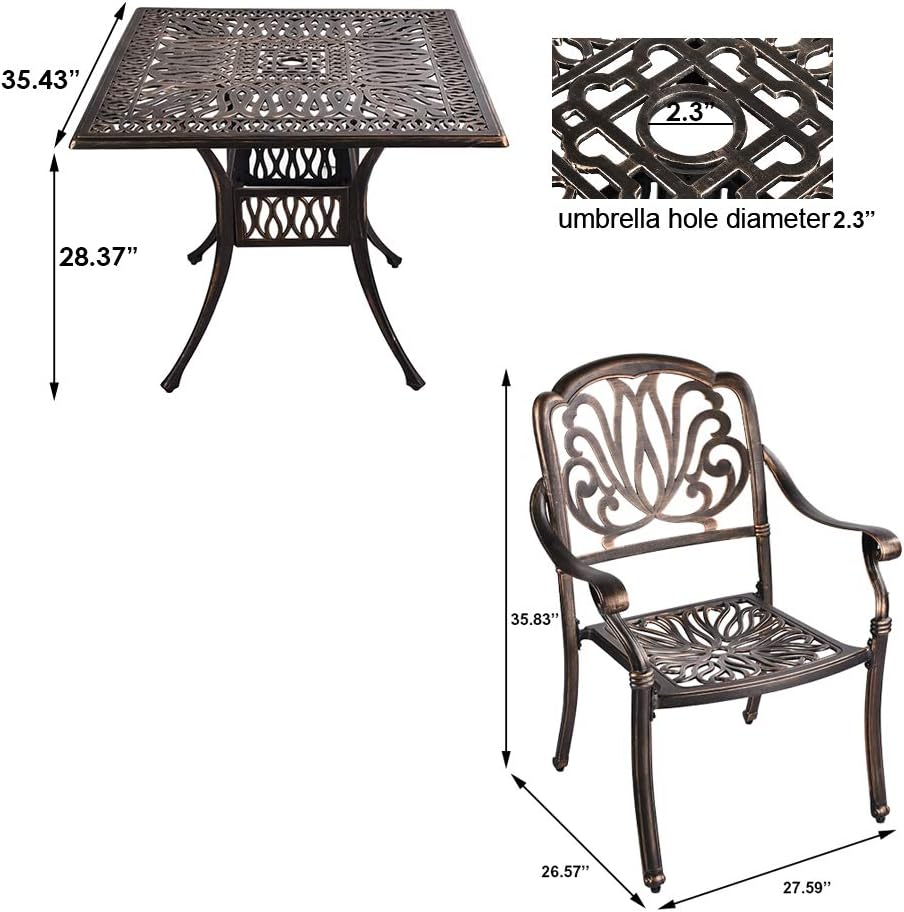 Round Table For Backyard 35 4 Cast Aluminum Round Table With Umbrella Hole Poolside Or Porch Garden B Baijiawei Outdoor Patio Bistro Dining Table Dining Sets Patio Lawn Garden Fcteutonia05 De
