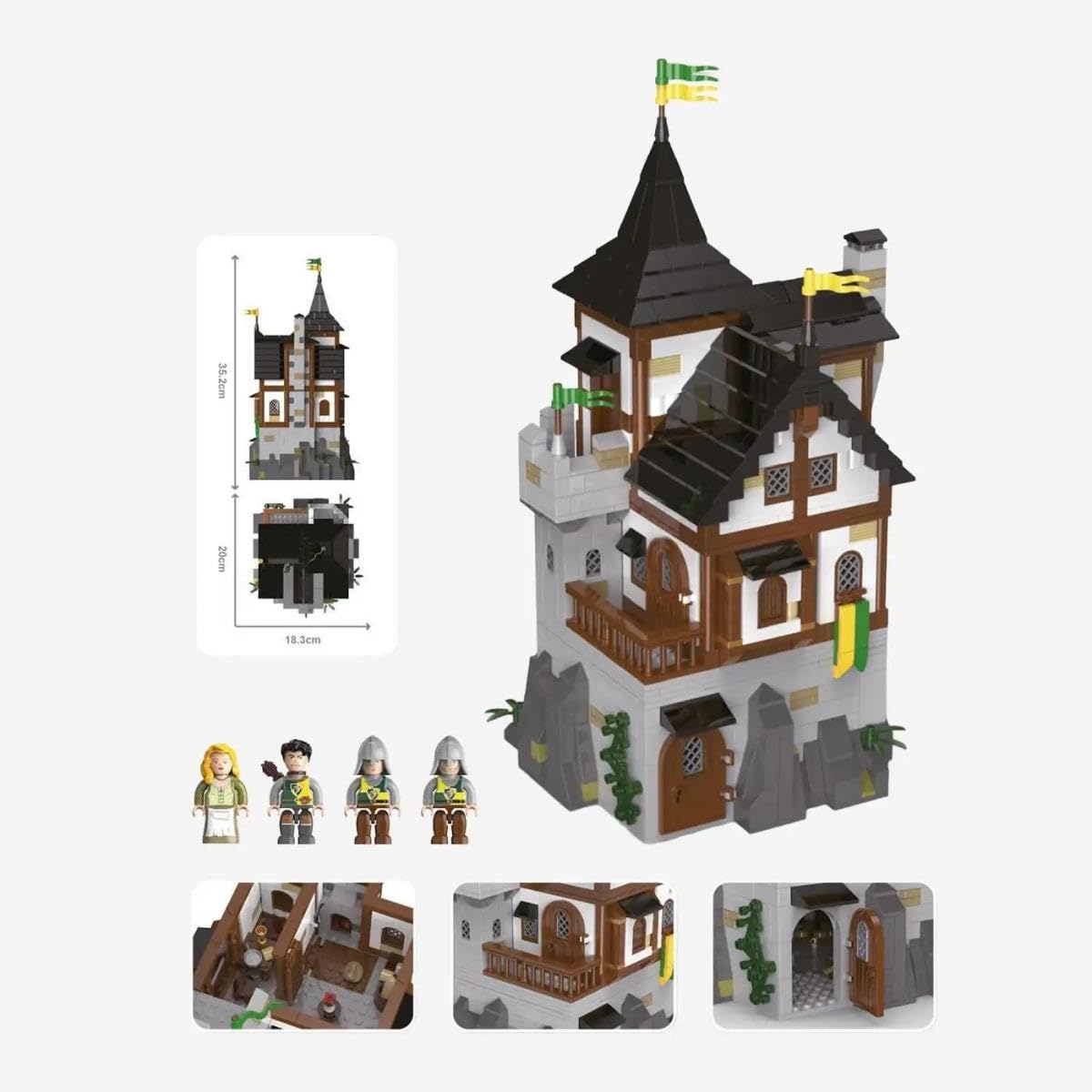 BlueBrixx Pro 107975 – Burg Bärenfels: Bergfried aus Klemmbausteinen mit 1178 Bauelementen. Kompatibel mit Anderen Klemmbausteinen. Lieferung in Originalverpackung. 2