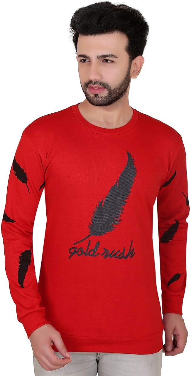 Buy Men's T-Shirt RED Casual Medium Large XL at Amazon.in