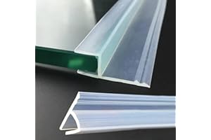 H-Type Shower Door Seal Strip, 6.5 FT Frameless Shower Door Sweep to Stop Leaks Silicone Glass Shower Door Seal Strip (12mm)