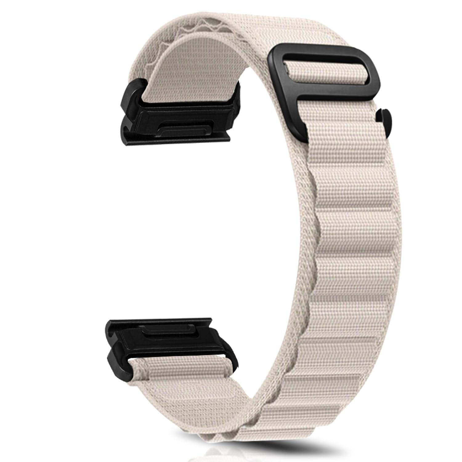 ZoRoll QuickFit 26 mm Strap for Garmin Enduro 3 / Fenix 8 51mm / 7X Pro Solar/7X/6X/5X, Sport G-Hook Replacement Band, Nylon Watch Bracelet for Quatix 6X Solar/Tactix 7 Pro Edition - White