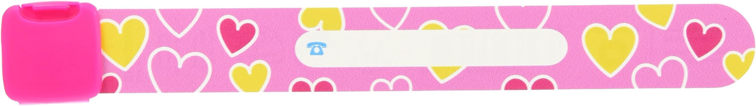 Infoband I.D. Travel Wrist Band for Kids - Hearts/Pink