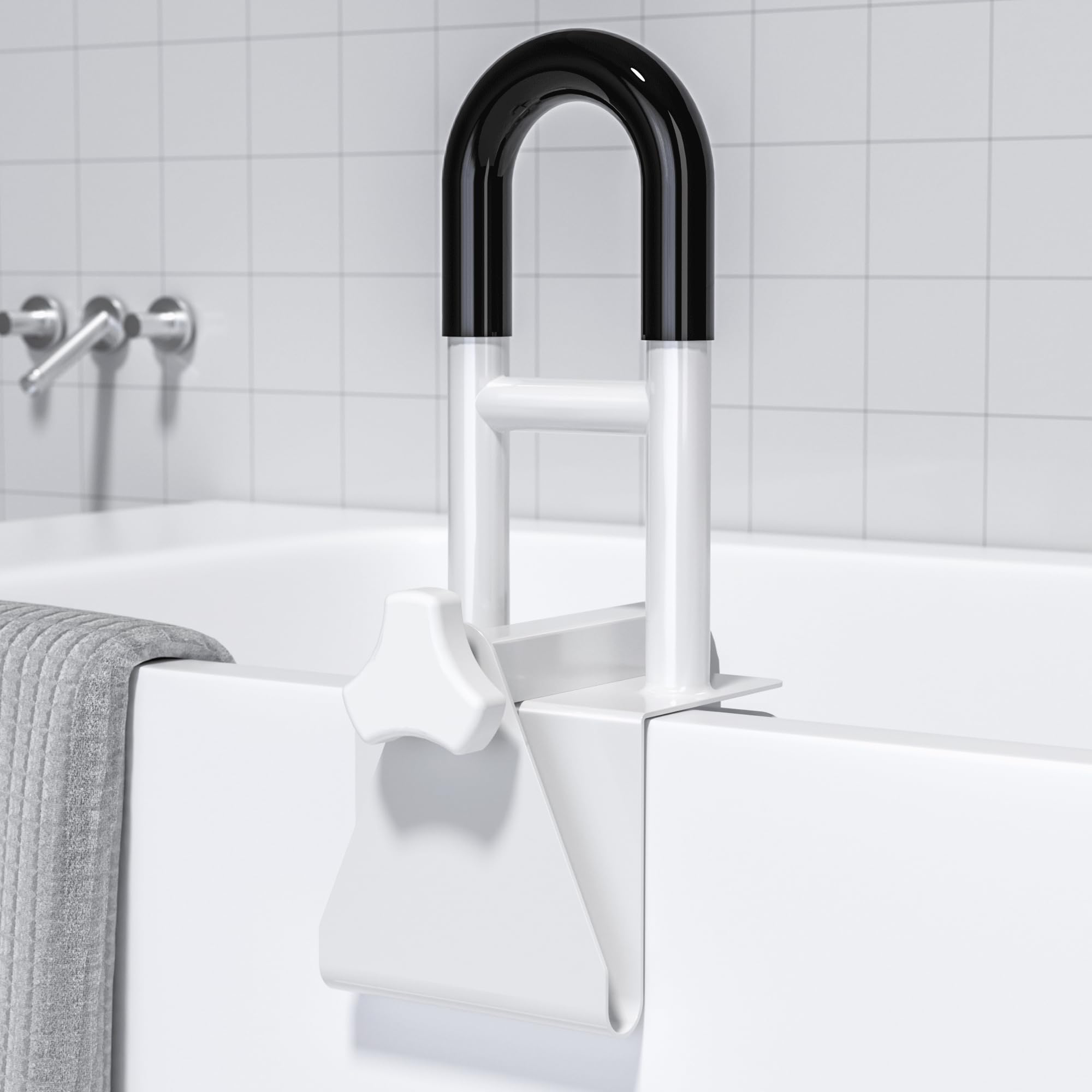 thumbnail interactive-video image 1 of 2-Pack 16-Inch Grab Bars For Bathroom Shower Tub – Safety Handle For Elderly, Handicap 1 of 1