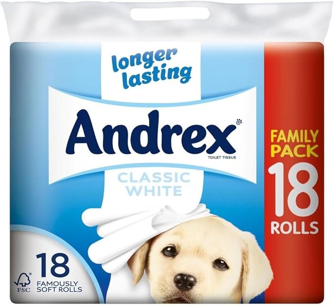Andrex Classic White Toilet Tissue Rolls 240 Sheets per