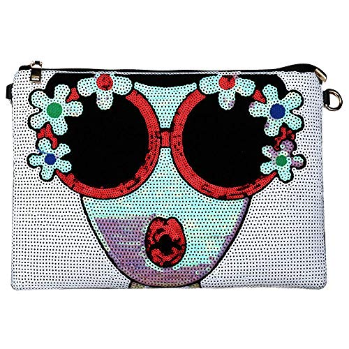 Sequins Women Clutch Bag Elegant Zipper Evening Clutch Purse Chain Crossbody Bags Prom Party Handbag Purse