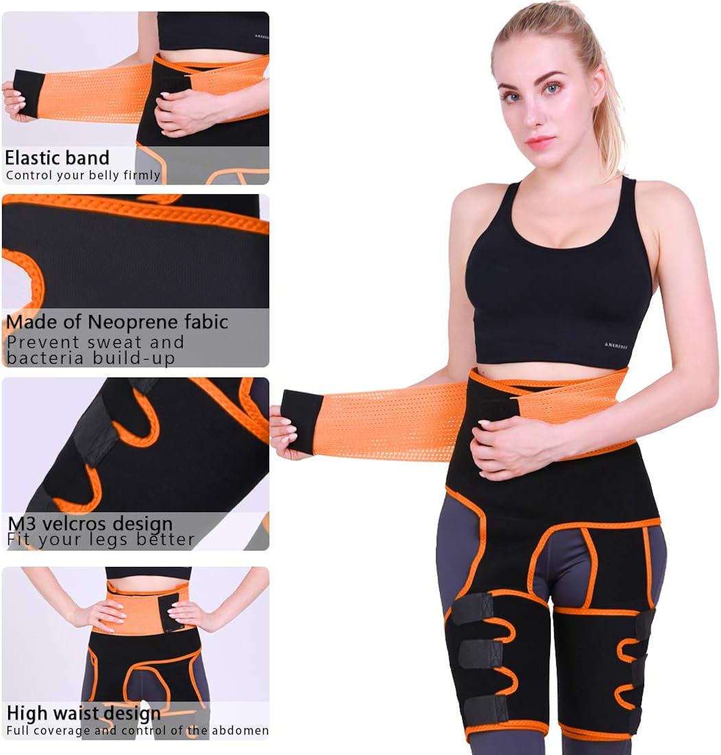 High Waist Trainer Thigh,3-in-1 Trimmer Fitness Thigh Trimmers for Women: Clothing