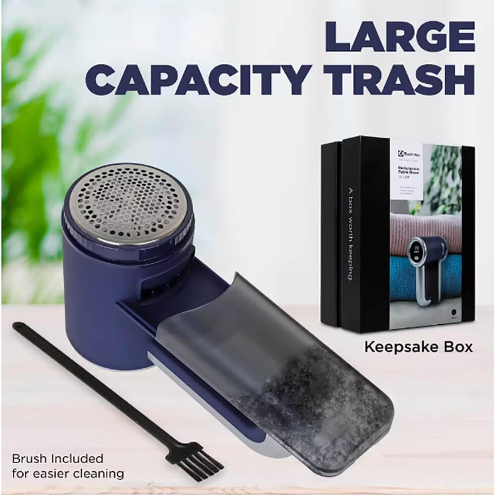 Electrolux Rechargeable Fabric Shaver | 3-Speed Lint Remover for Clothes & Furniture | Eliminates Fuzz & Pilling | Electric Lint Shaver with LED Display & Type-C Fast Charging Port - Blue