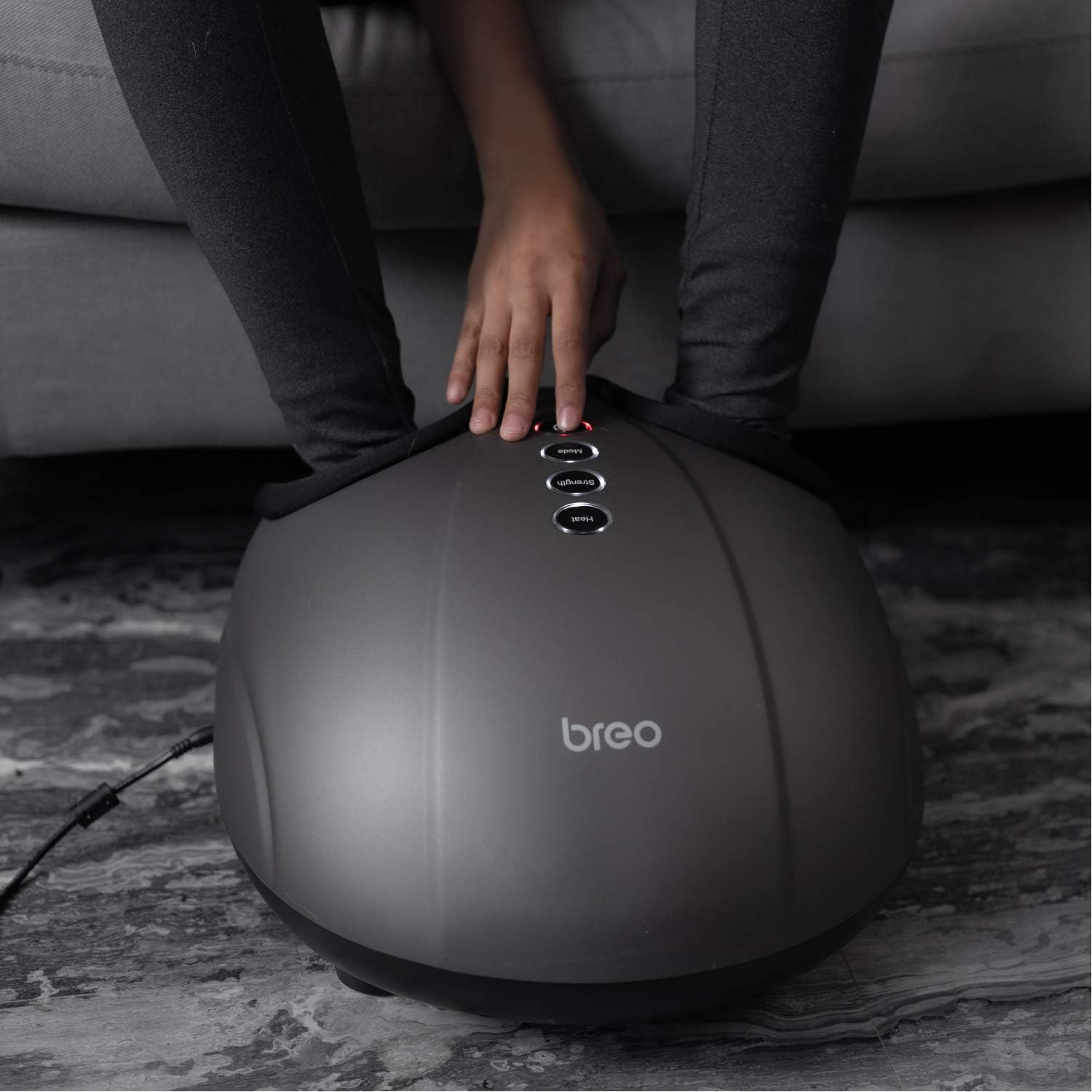 Breo Foot Massager with Heat, Deep Rolling Kneading Therapy Massage Air Compression, Relieve Foot Pain for Up to Size 11: Health & Personal Care