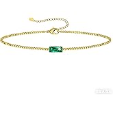 JSJOY Valentines Day Gifts Birthstone Bracelets for Women Gold Dainty Link Bracelet Birthstone Jewelry Birthday Gifts for Her Mom Wife Girlfriend Anniversary Jewelry