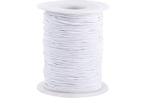Senkary 0.8 mm Elastic String Cord Stretchy Bracelet String Beading Thread for Jewelry Making and Bracelet Making, 109 Yards, White