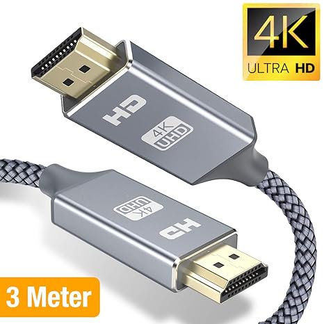 Snowkids HDMI Kabel 3Meter 4k HDMI 2.0 a/b Highspeed mit Ethernet,HDMI-Kabel 2.0/1.4a 60Hz,Ultra HD 4k 2160p,Full HD1080p,3D,